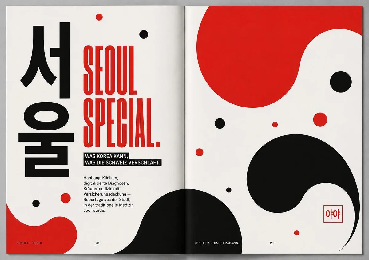 Seoul Special Doppelseite im Taegeuk-Stil